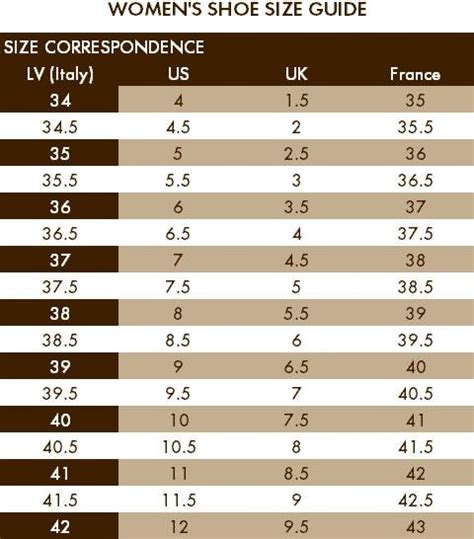 louis vuitton size guide|louis vuitton shoe size chart.